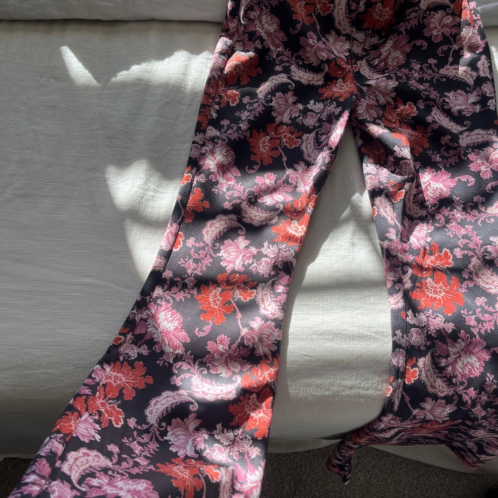 Floral Patterned Bell Bottoms
